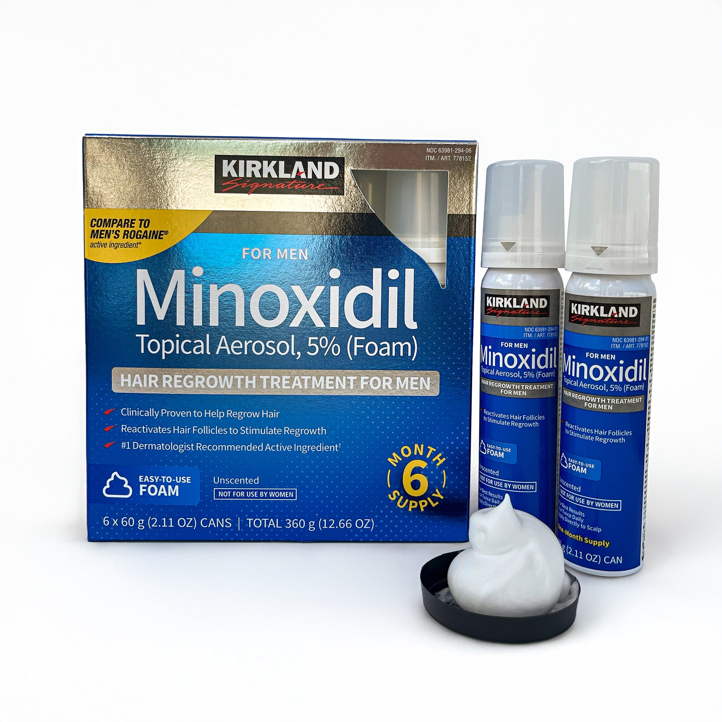 Minoxidil Kirkland Foam - Pack 2 meses